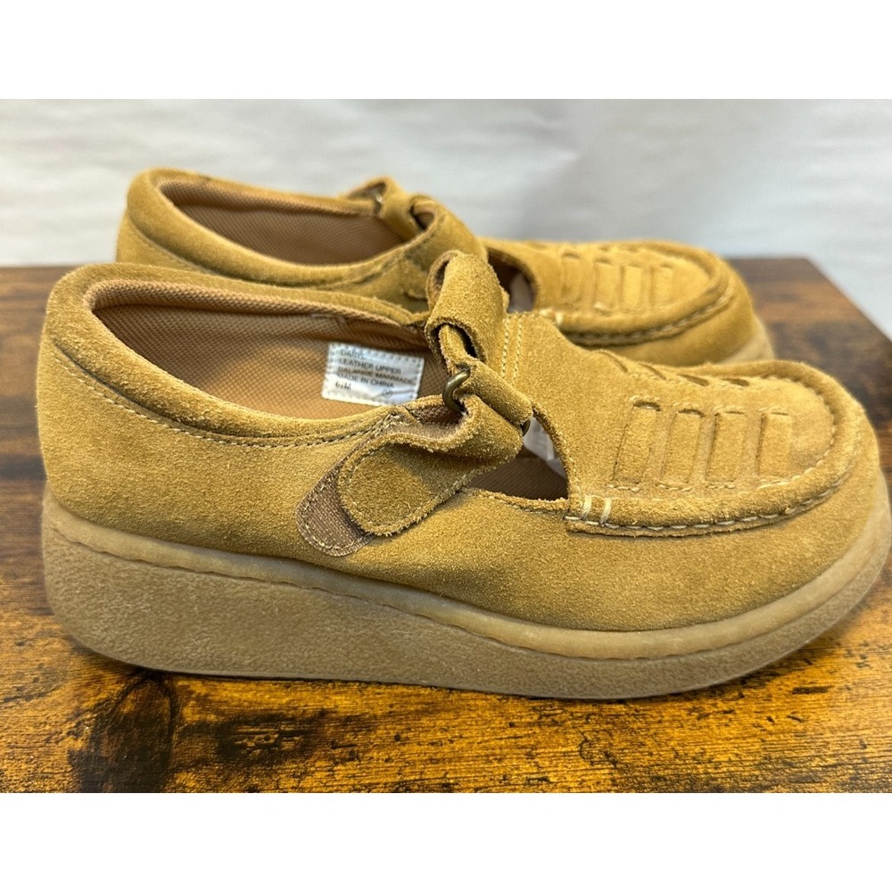 Mudd Daryl Vintage Y2K Tan Suede Platform Mary Jane Shoes Chunky Size 6.5 M - Picture 2 of 16